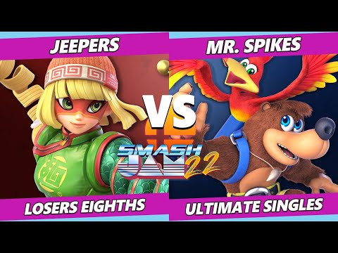 Smash Jam 22 Top 8 - Mr. Spikes (Pac-Man, Banjo Kazooie) Vs. Jeepers (Min Min) SSBU Ultimate