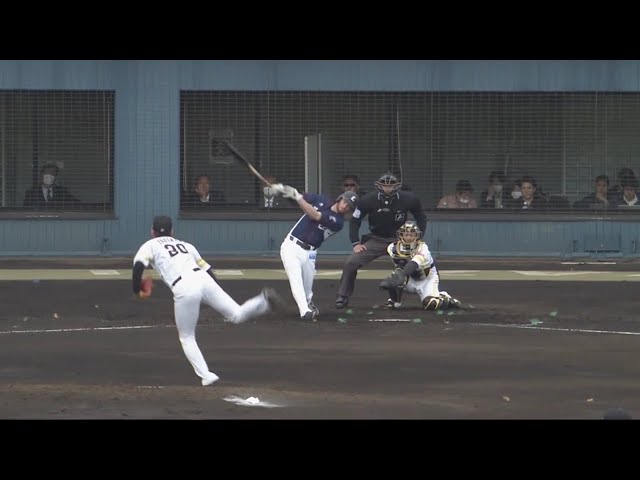 【3回表】ライオンズ・スパンジェンバーグ 低めの球をすくいあげてライトスタンドに運ぶホームラン!! 2020/2/27 H-L