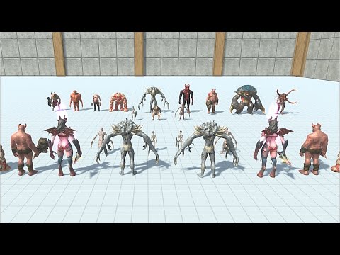 Humanoid without Mutant Primates vs 2x Faction - Animal  revolt  battle Simulator