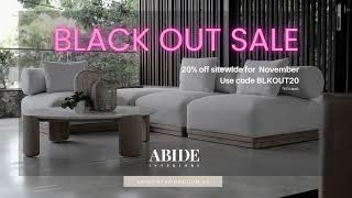 The Abide Interiors Black Out Sale — 20% Off All Month Long