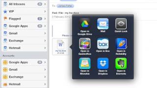 Opening email attachments on an iPad
