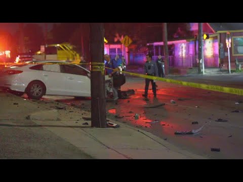 Suspect in stolen vehicle rams police car, leads officers on chase, crashes into car injuring two