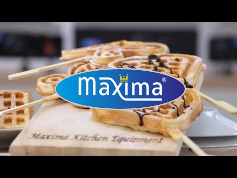 Maxima Gastro Waffelmacher - 4 Stücke - Herzen auf Stöcken