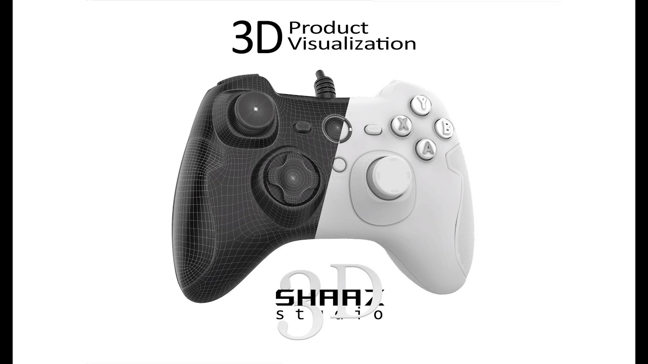 3d Product Visualization-xbox gaaming controller 3d model