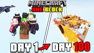 We Survived 100 Days on ONE BLOCK in Minecraft... SIX PLAYERS 100 DAYS