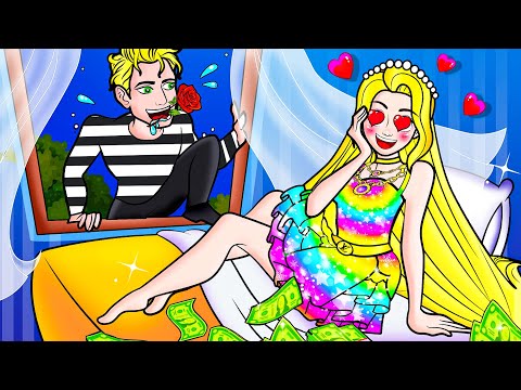 [????paper dolls????] Rainbow Rapunzel Daughter and Bad Boyfriend | LOL Surprise DIYs