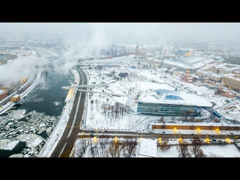 Аэросъёмка Москвы - парк «Зарядье»