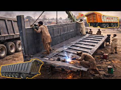 Complete Manufacturing process of 22 -Wheeler truck Body || with Limited tool and Equipment 