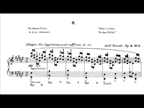 Rachmaninoff plays Henselt - Were I a Bird, Op. 2: No. 6