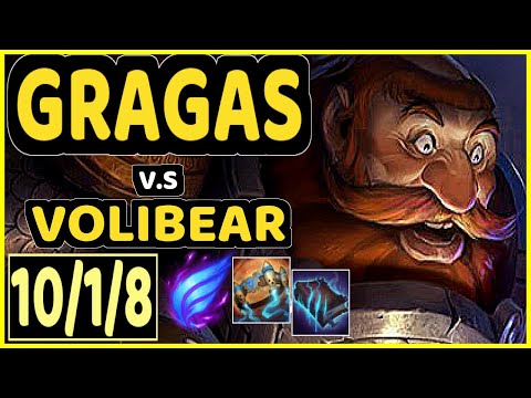 GRIG (GRAGAS) vs VOLIBEAR - 10/1/8 KDA TOP GAMEPLAY - NA Ranked PLATINUM