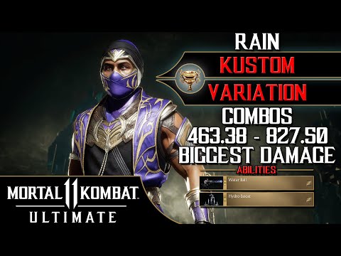 Mortal Kombat 11 - Rain (🏆 Kustom Variation) Combos 463.38 - 827.50 Biggest Damage [60ᶠᵖˢ]