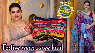 Flipkart Big billion sale Affordable Festive wear saree haul @PoojaRikichoyal 