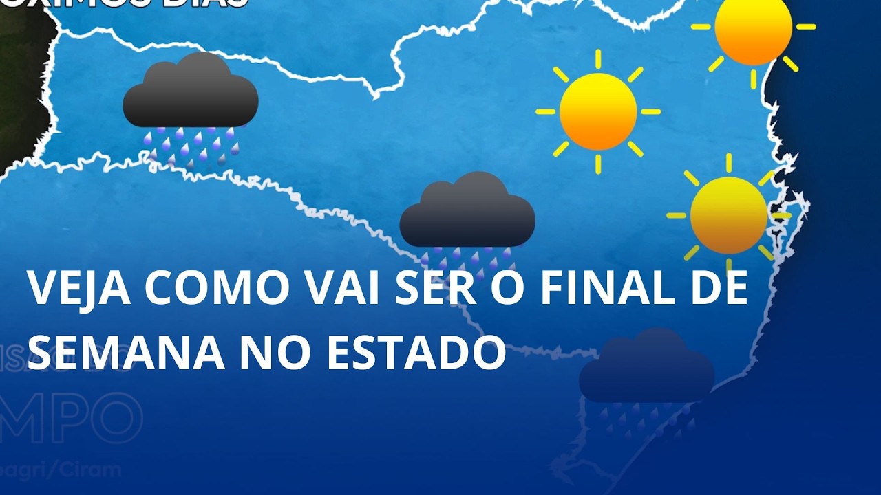 Veja como vai ser o clima no final de semana no estado