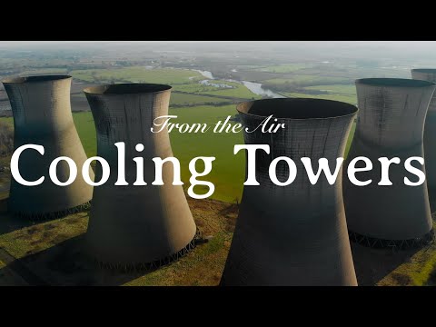 Willington power station cooling towers (4K drone)