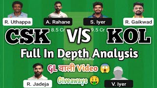 CSK vs KOL Team || CSK vs KKR Dream11 | CSK vs KKR IPL 2022 Match Today Prediction