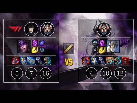 T1 Faker Syndra vs Galio Mid - KR Patch 10.13