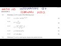 MATHEMATICS N5 FEBRUARY 2022 Q4 INTEGRATION Mathszoneafricanmotives