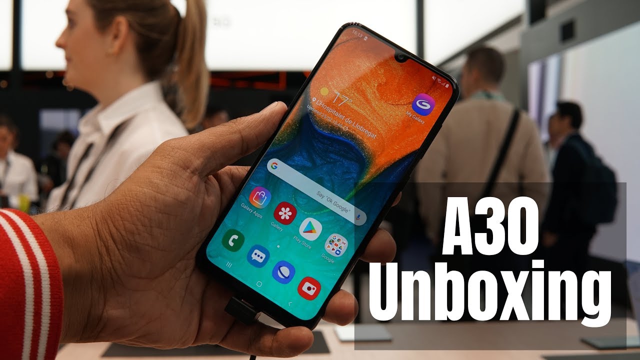 Samsung Galaxy A30 India Unboxing, Hands on, Camera, Fingerprint and Face Unlock Demo