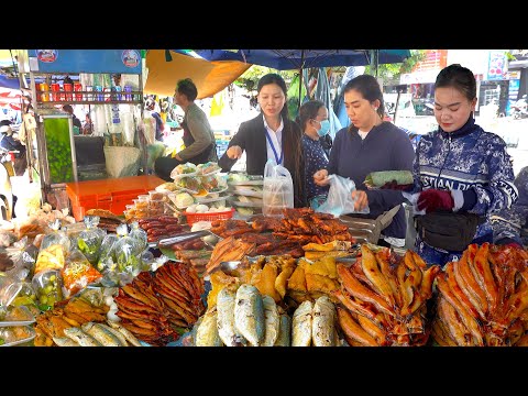 Grilled fish, Meat, Soup, & More - Yummy Cambodian Lunch @ Boeng Trabek Market