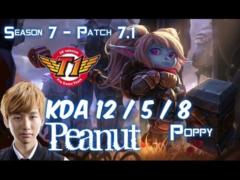 SKT T1 Peanut POPPY vs MAOKAI Top - Patch 7.1 KR Ranked