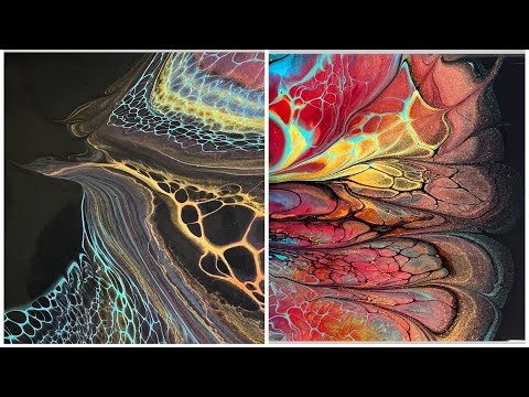 (62) Black negative space/Sheleeart Swipe/ColourArte Primary Elements & Bling It🌟/Fluid Art/フルイドアート