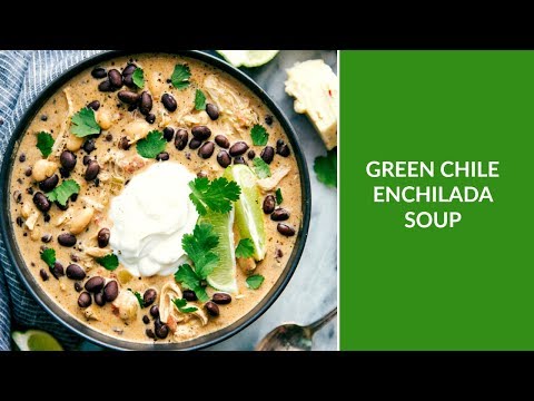 Crockpot Green Chile Chicken Enchilada Soup