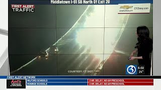FIRST ALERT TRAFFIC: Two-vehicle crash closes lanes on I-91 in Middletown