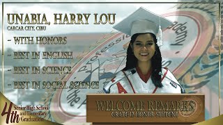 Welcome Remarks | Harry Lou Unabia - SHS Student | Class of 2021 | Virtual Graduation | PAP_Clip8