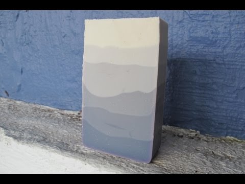 Layering Lavender Ombre Soap Colored with an Alkanet Root Powder Infusion