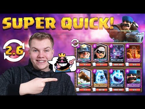 SUPER QUICK! 2.6 Cycle Miner Hunter Control Deck LIVE Grand Challenge Gameplay - Clash Royale