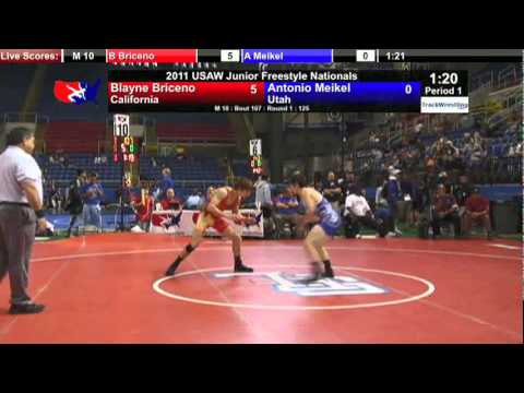 Junior Freestyle 125 - Blayne Briceno (CA) vs. Antonio Meikel (UT)