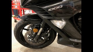Kawasaki Ninja 1000 Front Tire Removal, Change & Balance - How To - Review