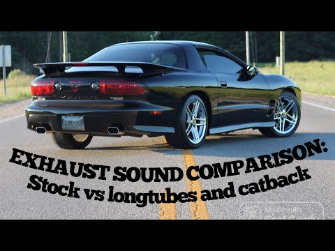 Sound Comparison : 2002 Firebird Trans-Am WS6 - Stock Exhaust VS Longtubes, Catted Y and Flowmaster
