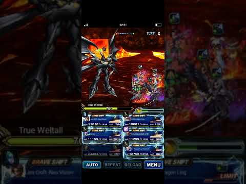 FFBE - World of Visions (True Weltall) - Final Boss Perfect Score with Fire Team