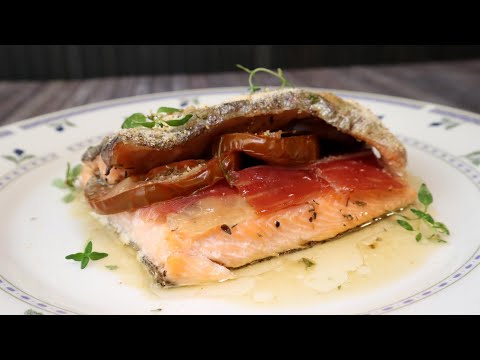 TRUCHA AL HORNO CON JAMÓN