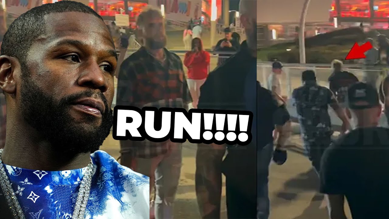 RUN! FLOYD MAYWEATHER CREW RUNS DOWN ON JAKE PAUL *CAUGHT IN 4K*