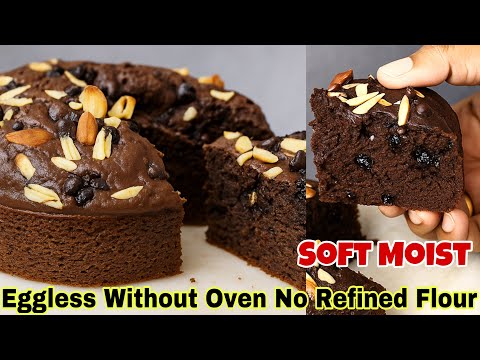 Easy Chocolate Cake Without Oven | How to Make Eggless Chocolate Cake at Home | Moist Chocolate Cake