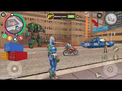 Rope Hero: Vice Town (Rope Blast Bike Driver by Laser) on Police Department - Android Gameplay HD
