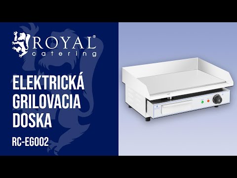 Video - Elektrická grilovacia doska - 550 x 350 mm - Royal Catering - Flat - 3,000 W