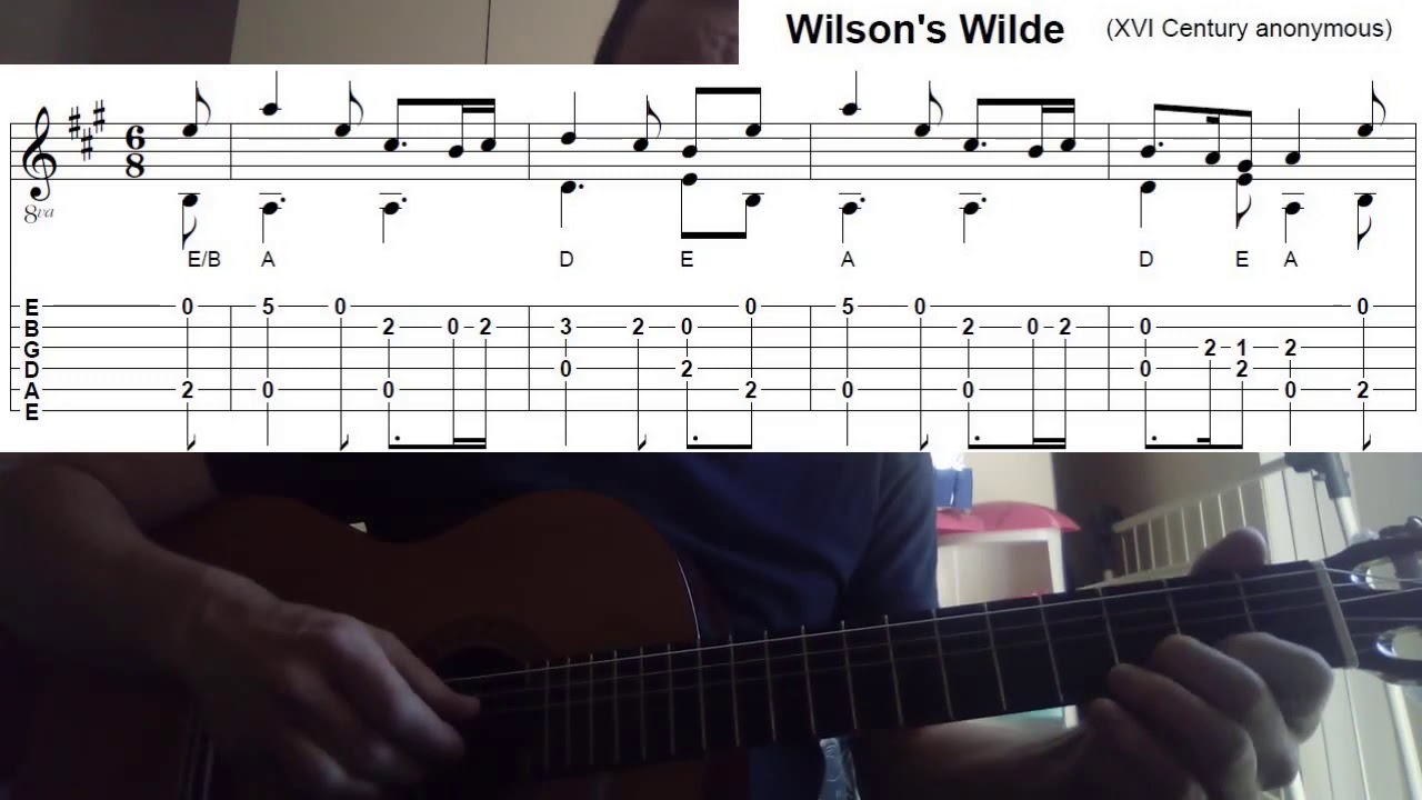 Wilson's Wilde - One take classical guitar (renaissance 2 voices counterpoint) - PDF Tab to download
