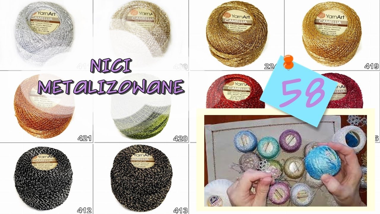 #58 #nici metalizowane #FrywolitkaIgłowa #NeedleTatting