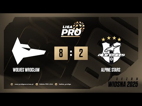 Skrót | WOLVES WROCŁAW - ALPINE STARS 8:2, Sezon Wiosna 2025, Häfele PRO Liga, 16.06.2025