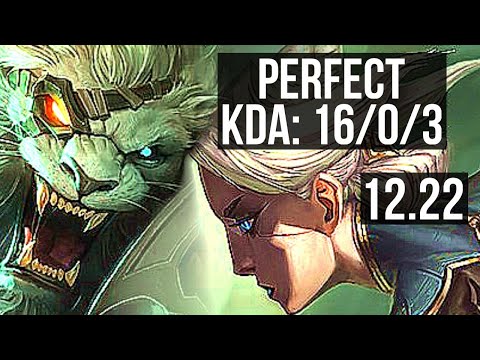 RENGAR vs CAMILLE (TOP) | 16/0/3, Legendary, 7 solo kills, 300+ games | EUW Master | 12.22
