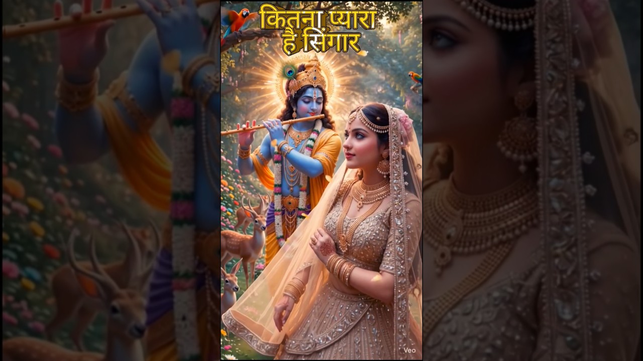 #🦚Kitna Pyara ❤️‍🩹 hai Singar🪈 #sorts #hindugod #ai #radhakrishna #krishna