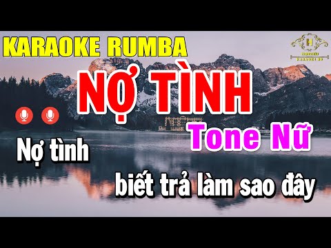 Nợ Tình Karaoke Tone Nữ ( Am ) Nhạc Sống Rumba | Trọng Hiếu