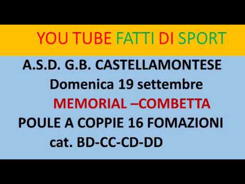 Bocce : Programma Memorial Combetta - Castellamonte (TO) - Domenica 19 Settembre 2021