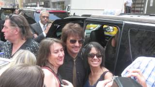 Richie Sambora posing with fans after jam session on Today Show in New York