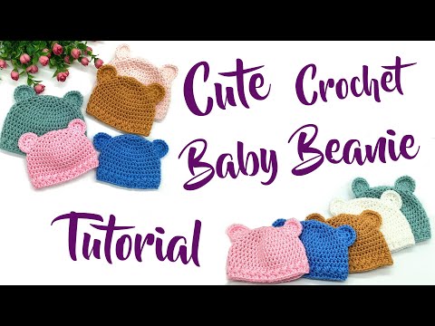 Crochet Tutorial – Baby Bear Beanie Hat 5 Size #crochet #crochettutorial #crochetforbeginners #diy