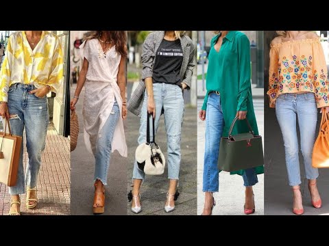 ESTILOSAS Y MODERNAS COMBINACIONES DE ROPA CON JEANS Y BLUSAS DE MODA 2022 2023 OUTFITS CON JEANS