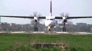 preview picture of video 'Antwerp airport Fokker F50 landing and T/O'